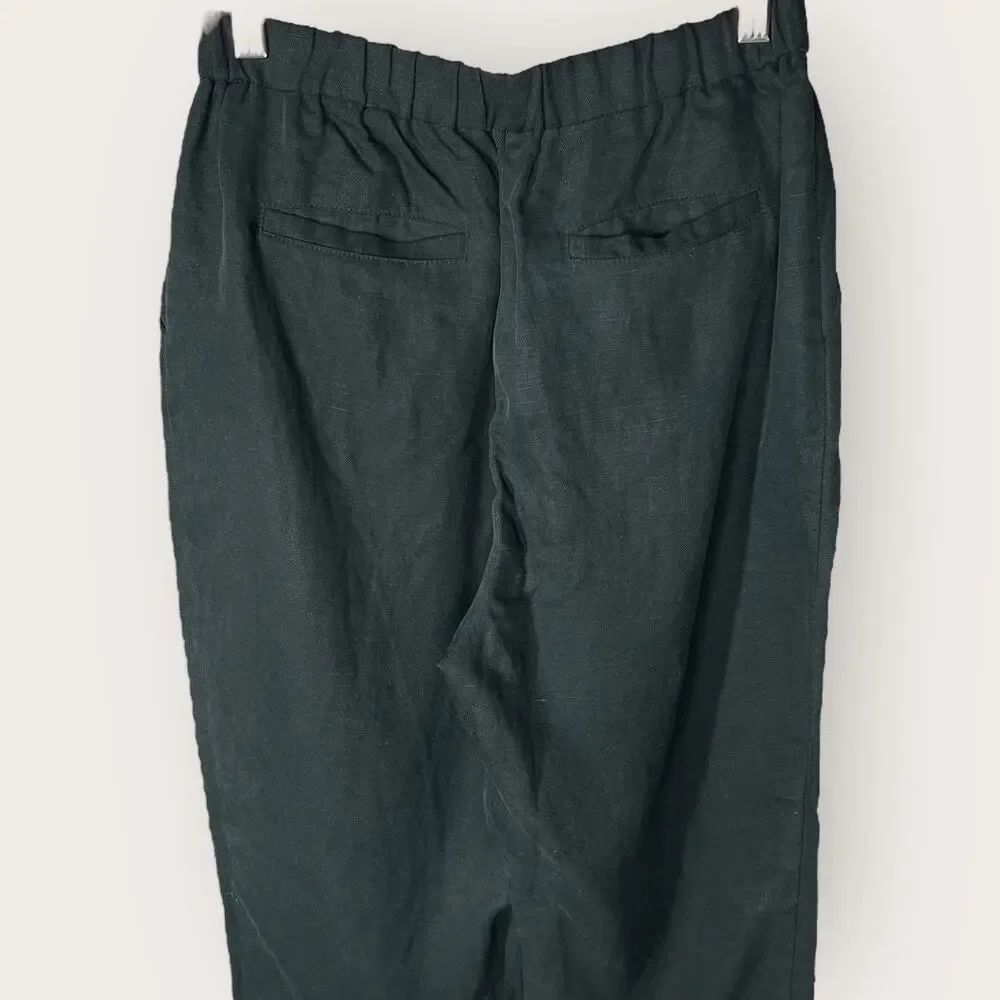 Vetta Linen Tapered Pants | Small | Black Tencel Linen Minimalist Capsule Work